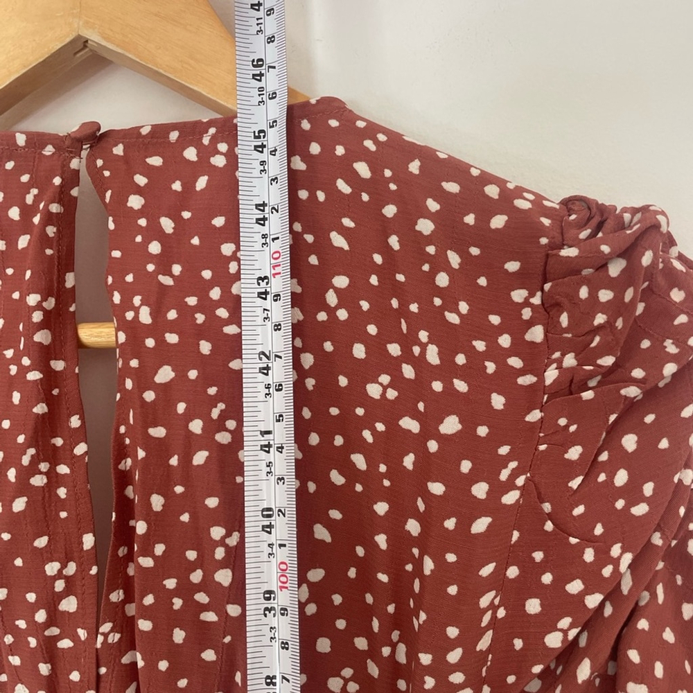 new Abercrombie & Fitch Backless Pink Floral Dress Midi Polka Dot - Picture 6 of 11